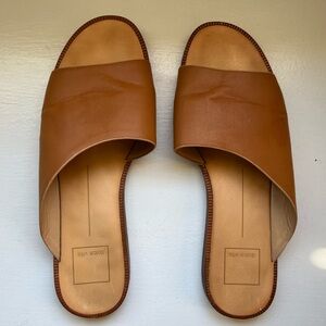 Dolce Vita Tan Leather Slides